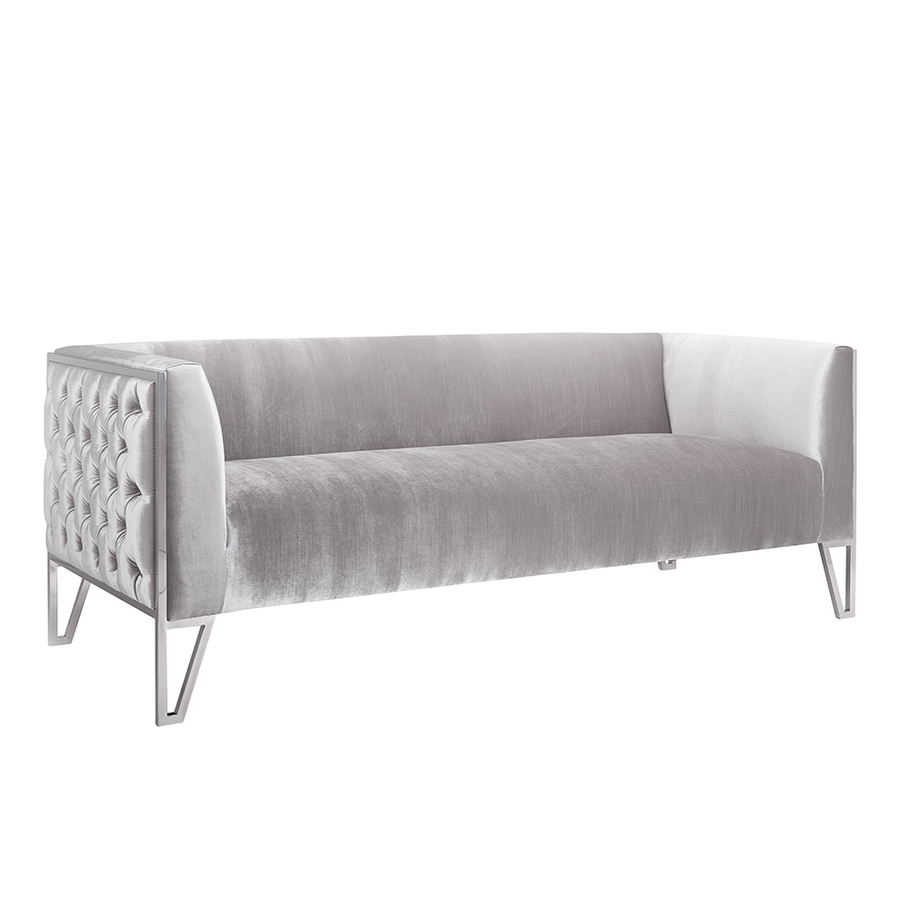 Vermont Sofa: Grey Velvet